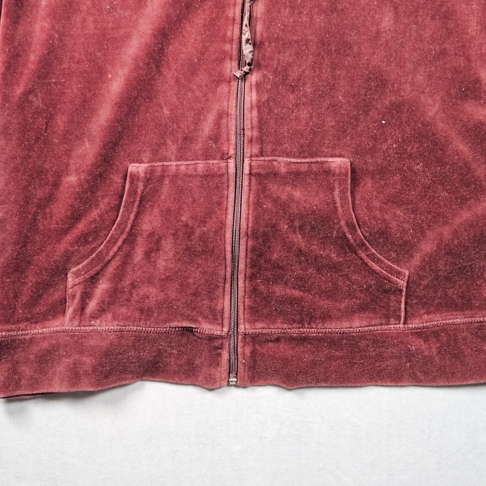 Disney Hoody Womens XL Mickey 1928 Red Full Zip Sweatshirt Red Velour Embroidery - Picture 7 of 11